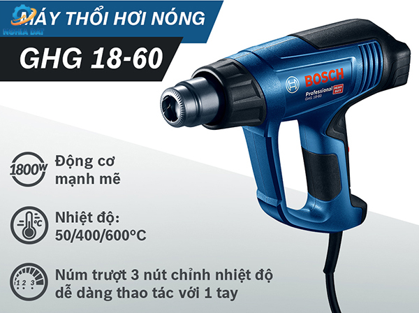 Máy thổi hơi nóng GHG 18-60 Bosch