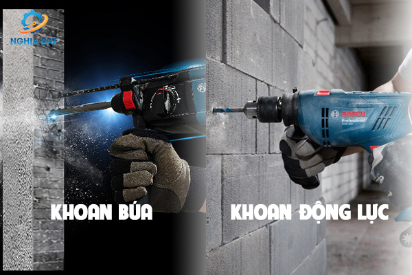 So sánh máy khoan búa và máy khoan động lực