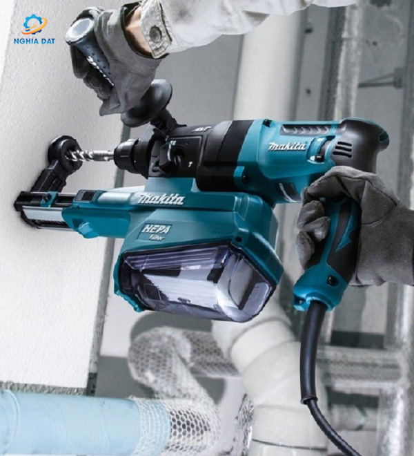 Máy khoan bê tông 3 chức năng với hệ thống hút bụi(chuôi gài sds-plus/26mm) MA-HR2652 Makita