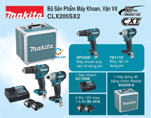 Bộ sản phẩm(hp332d+td111d)(12v max) MA-CLX205SX2 Makita