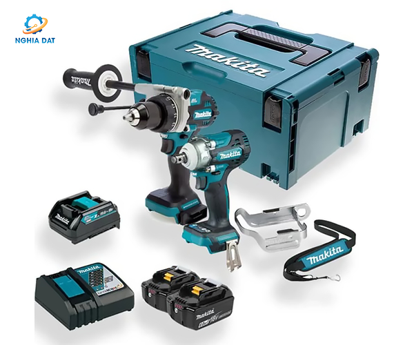 Bộ sản phẩm(dtw300+dhp486+adp10+bl1860b*2+dc40ra+thùng makpac)(bl)(18v) MA-DLX2419JX2 Makita