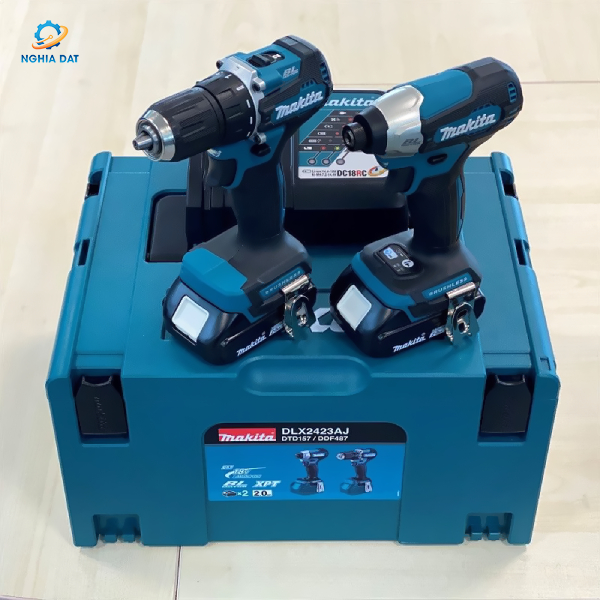 Bộ sản phẩm(dtd157+ddf487+dc18rc+bl1820b MA-DLX2423AJ Makita