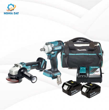 Bộ sản phẩm(dtw300z+dga404z+bl1850b*2+dc18rc)(18v) MA-DLX2406TX1 Makita