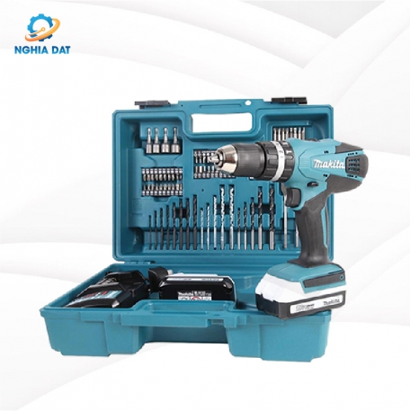 Máy khoan búa, vặn vít dùng pin(18v)(74cái phụ kiện) MA-HP457DWE10 Makita