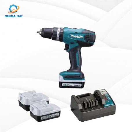 Máy khoan búa, vặn vít dùng pin(bl1415g*2+dc18wb)(14.4v) MA-HP347D001 Makita